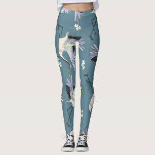 Kranmuster, Illustration Flying Bird. Leggings