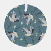 Kranmuster, Illustration Flying Bird. Ornament Aus Glas (Rückseite)
