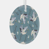 Kranmuster, Illustration Flying Bird. Ornament Aus Glas (Vorderseite Rechts)