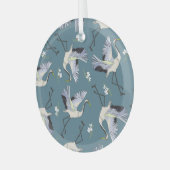Kranmuster, Illustration Flying Bird. Ornament Aus Glas (Vorderseite links)