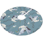 Kranmuster, Illustration Flying Bird. Polyester Weihnachtsbaumdecke (Schrägansicht)