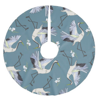 Kranmuster, Illustration Flying Bird. Polyester Weihnachtsbaumdecke