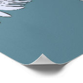 Kranmuster, Illustration Flying Bird. Poster (Ecke)