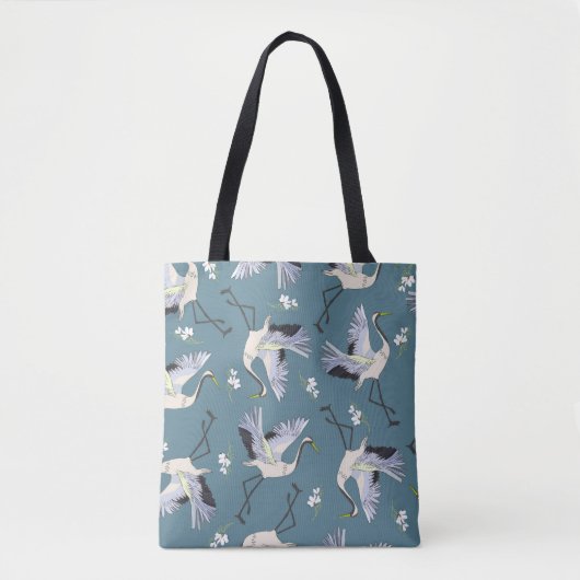 Kranmuster, Illustration Flying Bird. Tasche (Vorderseite)