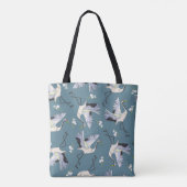 Kranmuster, Illustration Flying Bird. Tasche (Rückseite)