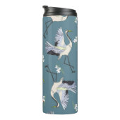 Kranmuster, Illustration Flying Bird. Thermosbecher (Nach rechts gedreht)