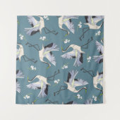 Kranmuster, Illustration Flying Bird. Wandteppich (Vorderseite (Horizontal))