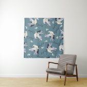 Kranmuster, Illustration Flying Bird. Wandteppich (Beispiel (Horizontal))