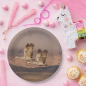 Kranparade im neuen mexikanischen Himmel Pappteller (Party)