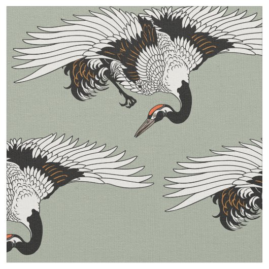 Kranvogel Stoff (Nahaufnahme)