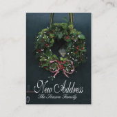 Kranz an Tür neue Adresse Begleitkarte (Vorderseite)