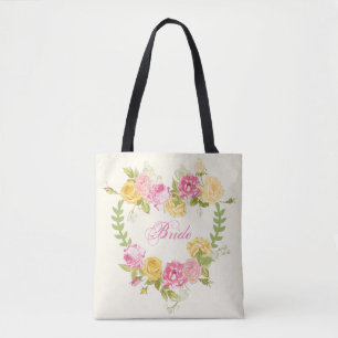 Kranz aus farbenfrohen Rosen Tasche