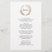 Kranz aus goldenem Blattwerk. Hochzeitsmenü (Vorderseite)