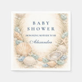 Kranz aus Meeresmuscheln - Babyshower Serviette (Vorderseite)
