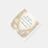 Kranz aus Meeresmuscheln - Babyshower Serviette (Ecke)