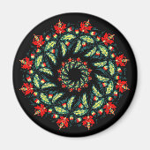 Kranz aus roten Blumen Magnet (Vorne)