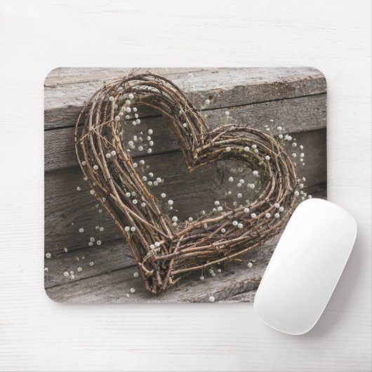 Kranz aus Weinrebe mit Schleierkraut Mousepad (Mit Mouse)