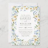 Kranz aus Wildblumen Eleganter moderner QR-Code Ho Einladung (Vorderseite)