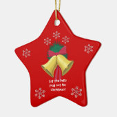 Kranz-, Band- und Goldene Glocken Weihnachtsschmuc Keramikornament (Links)