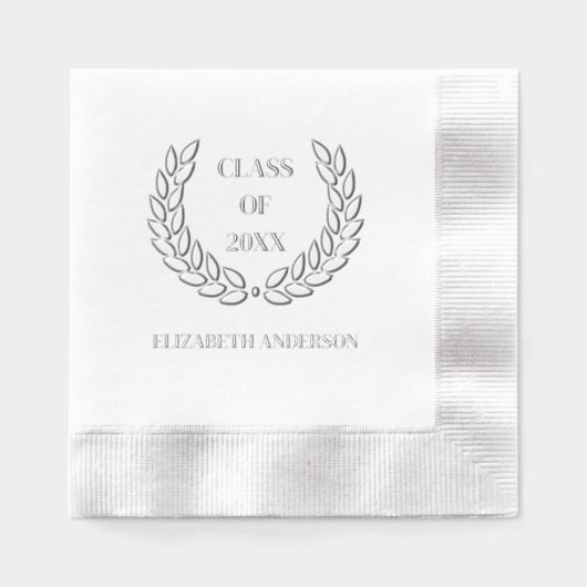 Kranz der Blätter Abschluss Foil Stamps Napkins Servietten Mit Folie (Vorderseite)