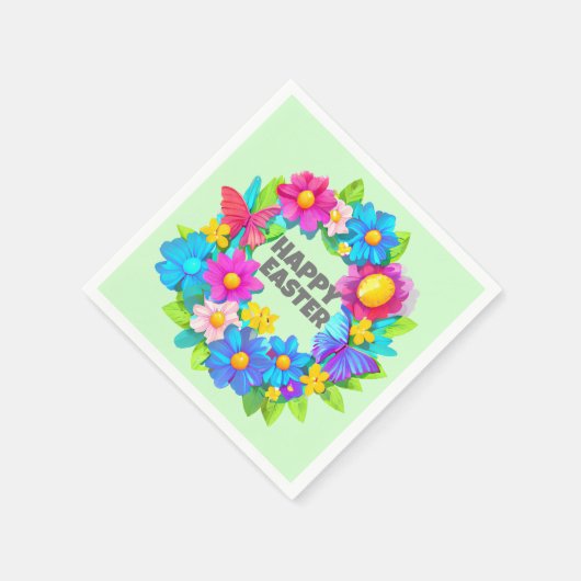 Kranz der farbenfrohen OsterBlume Serviette (Ecke)