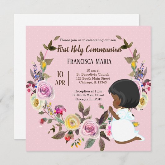 Kranz der heiligen Kommunion * wählen Sie die Hint Einladung (Vorne/Hinten)