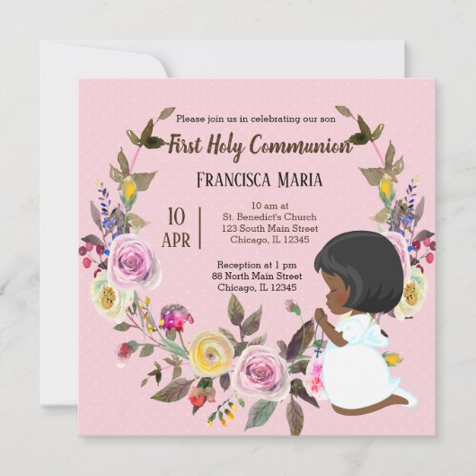 Kranz der heiligen Kommunion * wählen Sie die Hint Einladung (Vorderseite)