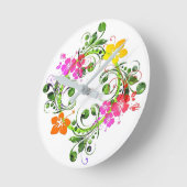 Kranz der tropischen Blume des Hibiskus Runde Wanduhr (Winkel)