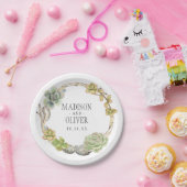 Kranz der Wedding Succulents, der Zweige und der Pappteller (Party)