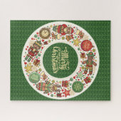Kranz Frohe Weihnachten Vintagen Urlaub Puzzle (Horizontal)