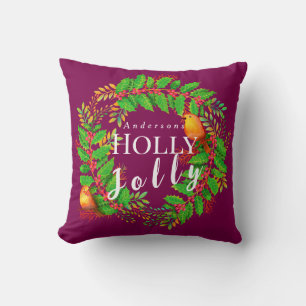 Kranz Holly Jolly Wein Kissen