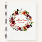 Kranz im Boho-Stil mit bunten Blume Notizblock (Vorderseite)