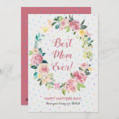 Kranz in Pastellrosa und Weißrosen Feiertagskarte (Vorne/Hinten)