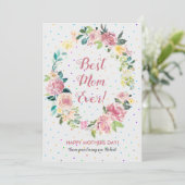 Kranz in Pastellrosa und Weißrosen Feiertagskarte (Stehend Vorderseite)