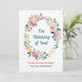 Kranz in Pastellrosa und Weißrosen Feiertagskarte (Stehend Vorderseite)