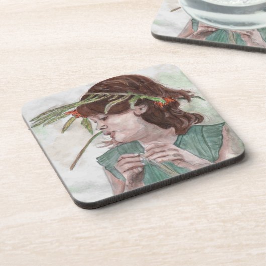 Kranz-Mädchen durch Theresa Hartman Untersetzer (Linke Seite)