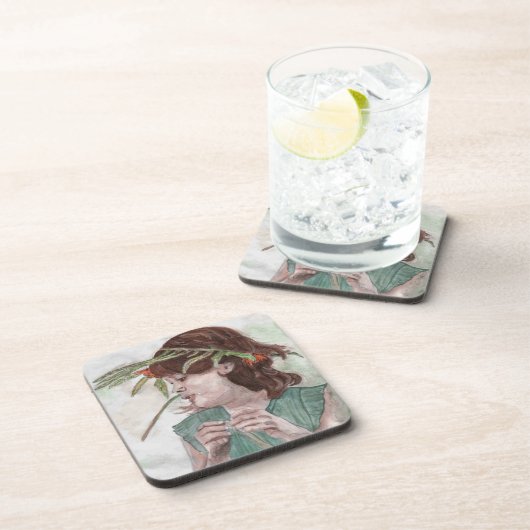 Kranz-Mädchen durch Theresa Hartman Untersetzer (Rechte Seite)