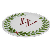 Kranz mit Monogramm Schneidebrett (Ecke)
