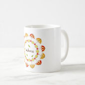 Kranz mit Orangen-, Kirschen- und Sommerschnitten Kaffeetasse (VorderseiteRechts)