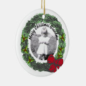 Kranz mit Red Bow Frohe Weihnachtsfeier Foto | Nam Keramik Ornament (Rechts)