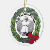 Kranz mit Red Bow Frohe Weihnachtsfeier Foto | Nam Keramik Ornament (Links)