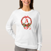 Kranz-Monogramm Ch Aristmas T-Shirt (Vorderseite)