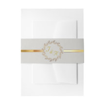 Kranz-Monogramm & Schleife - Hellgrau