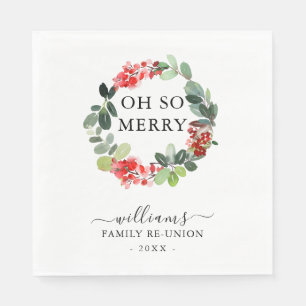 Kranz Oh So Merry Familie Weihnachtszusammenkunft Serviette