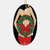 Kranz-Oval-Verzierung Keramikornament (Rechts)