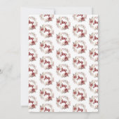 Kranz, rote Blume, Beeren Weihnachten Party Einladung (Rückseite)