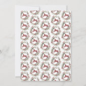 Kranz, rote Blume, Beeren Weihnachten Party I Einladung (Rückseite)