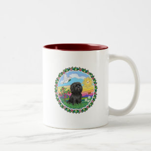 Kranz - Schwarzer Shih Tzu Zweifarbige Tasse
