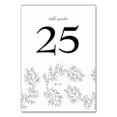 Kranz Traditionelle Kräne Minimal-Monogramm Tischnummer (Vorderseite)