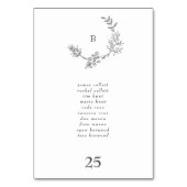 Kranz Traditionelle Kräne Minimal-Monogramm Tischnummer (Rückseite)